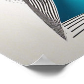 Farbige Dreiecke auf weißem Hintergrund Poster (Ecke)