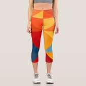 Farbige Dreiecke Capri Leggings (Vorderseite)