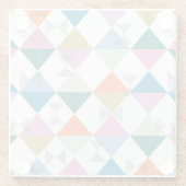 Farbige Dreiecke der 80er Jahre Glasuntersetzer (Rückseite)