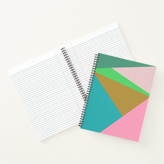 Farbige Dreiecke mit Abstrakter Geometrie Notizblock (Innenseite)