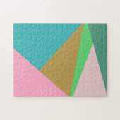 Farbige Dreiecke mit Abstrakter Geometrie Puzzle (Horizontal)
