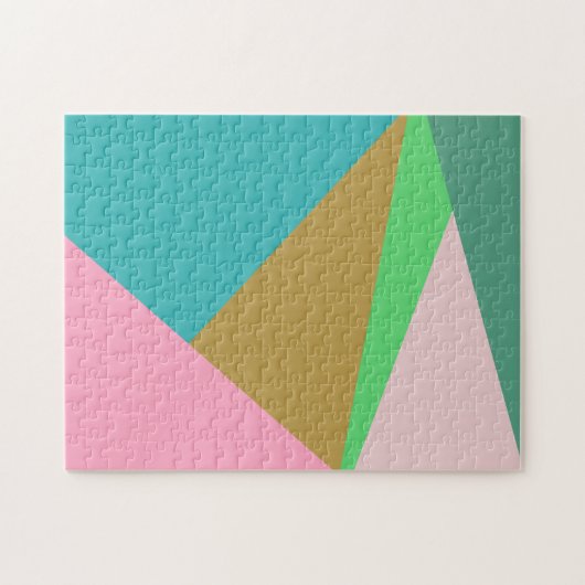 Farbige Dreiecke mit Abstrakter Geometrie Puzzle (Horizontal)