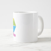 Farbige Dreiecke mit rosa Kreise Text Jumbo-Tasse (Vorderseite Rechts)