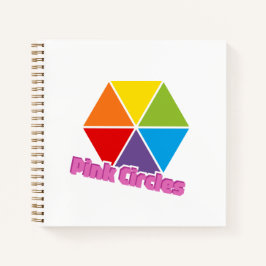 Farbige Dreiecke mit rosa Kreise Text Notizblock