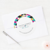 Farbige Dreiecke, modernes Design Runder Aufkleber (Umschlag)