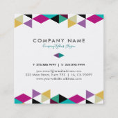 Farbige Dreiecke Modernes geometrisches Design Quadratische Visitenkarte (Rückseite)