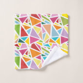 Farbige Dreiecke Muster 2 Badhandtuch Set (Waschlappen)