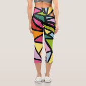 Farbige Dreiecke Muster 3 Capri Leggings (Rückseite)