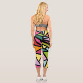 Farbige Dreiecke Muster 3 Capri Leggings (Rückseite)