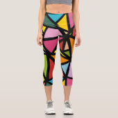 Farbige Dreiecke Muster 3 Capri Leggings (Vorderseite)