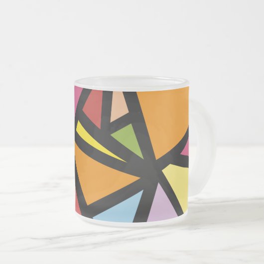 Farbige Dreiecke Muster 3 Mattglastasse (VorderseiteRechts)