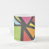 Farbige Dreiecke Muster 3 Mattglastasse (Vorderseite Links)