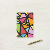 Farbige Dreiecke Muster 3 Post-it Klebezettel (Auf Schreibtisch)