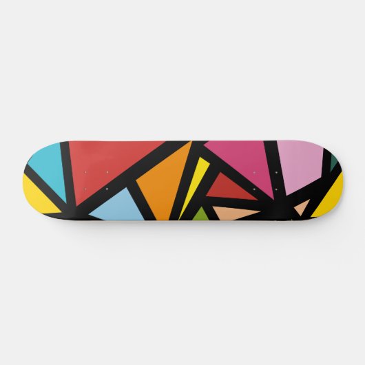 Farbige Dreiecke Muster 3 Skateboard (Horizontal)