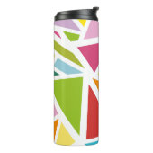 Farbige Dreiecke Muster 4 Thermosbecher (Nach links gedreht)