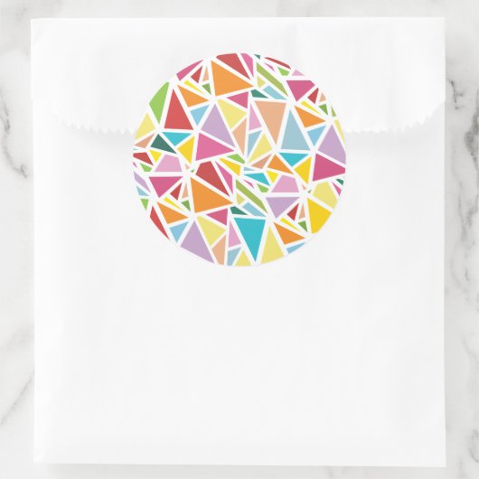 Farbige Dreiecke Runder Aufkleber (Tasche)