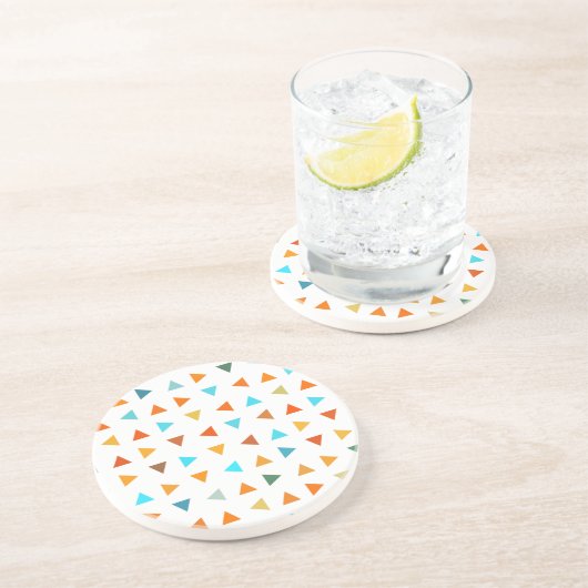 Farbige Dreiecke Sandstein Untersetzer (Seite)