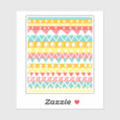 Farbige Dreiecke und Kreise Aufkleber (Blatt)