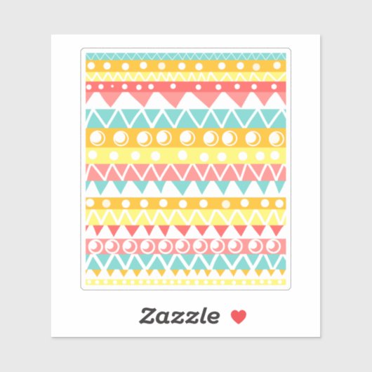 Farbige Dreiecke und Kreise Aufkleber (Blatt)