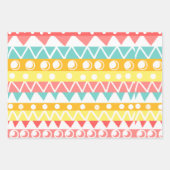 Farbige Dreiecke und Kreise Geschenkpapier Set (Vorderseite 3)