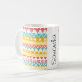 Farbige Dreiecke und Kreise Kaffeetasse (Vorderseite Links)