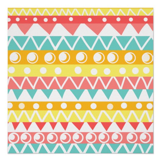 Farbige Dreiecke und Kreise Poster (Vorderseite)