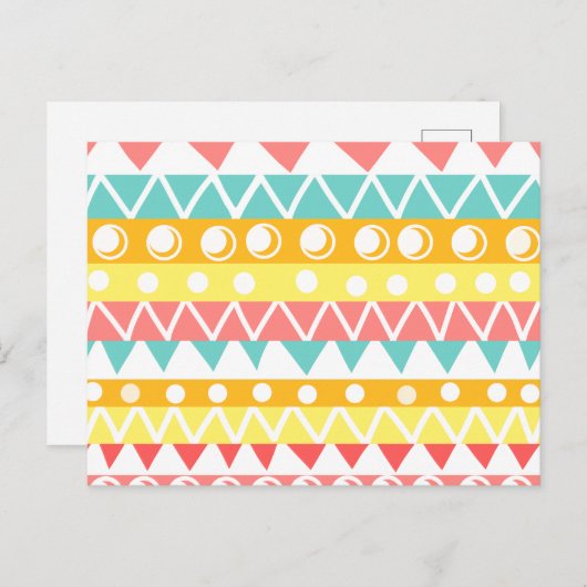 Farbige Dreiecke und Kreise Postkarte (Vorne/Hinten)
