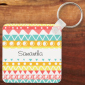 Farbige Dreiecke und Kreise Schlüsselanhänger (Rückseite)