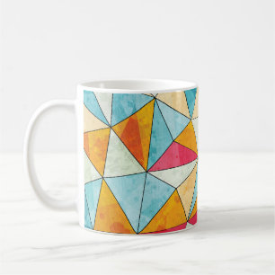 Farbige Dreiecke: Vintages Muster verzieren Kaffeetasse
