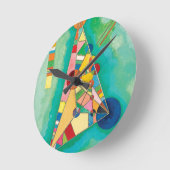 Farbige Dreiecke von Wassily Kandinsky Runde Wanduhr (Winkel)