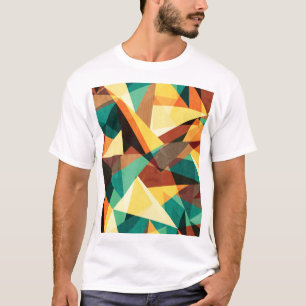Farbige Dreiecks-Holz-Effekt-Textur T-Shirt