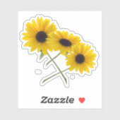 Farbige Dreifach-Sonnenblumen-Fotografie Aufkleber (Blatt)