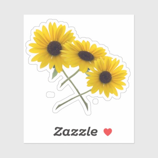 Farbige Dreifach-Sonnenblumen-Fotografie Aufkleber (Blatt)