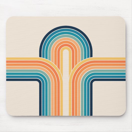 Farbige dreifache Retro Bögen Mousepad (Vorne)