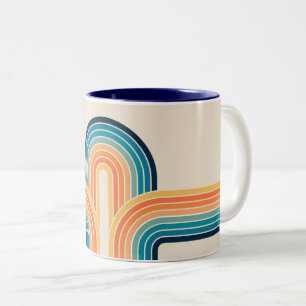 Farbige dreifache Retro Bögen Zweifarbige Tasse