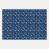 Farbige, dunkelfarbene Schneeflocken Grafik Geschenkpapier Set (Vorderseite 2)