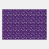 Farbige, dunkelfarbene Schneeflocken Grafik Geschenkpapier Set (Vorderseite 3)