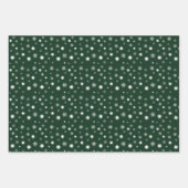 Farbige, dunkelfarbene Schneeflocken Grafik Geschenkpapier Set (Vorderseite 3)