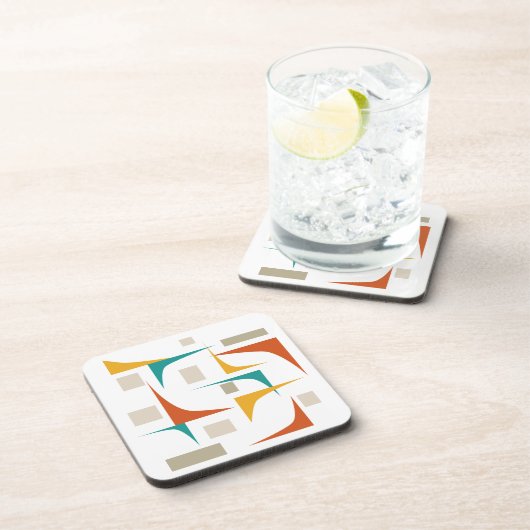 Farbige Ecken und Rechtecke, Atomkern Mitte des Ja Getränkeuntersetzer (Rechte Seite)