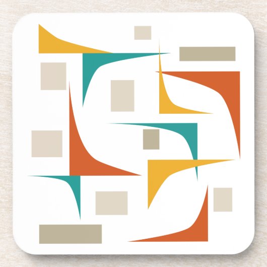 Farbige Ecken und Rechtecke, Atomkern Mitte des Ja Getränkeuntersetzer (Vorderseite)