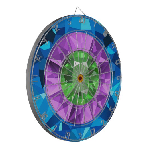 Farbige Edelsteine Dartscheibe (Vorderseite Links)