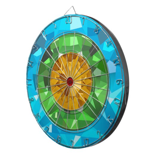 Farbige Edelsteine Dartscheibe (Vorderseite rechts)