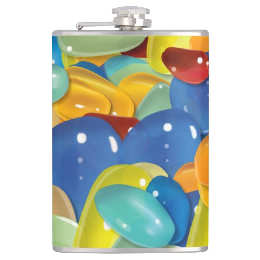 Farbige Edelsteine Flachmann (Vorderseite)