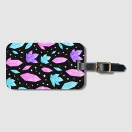 Farbige Edelsteine im kosmischen Raum Gepäckanhänger