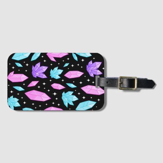 Farbige Edelsteine im kosmischen Raum Gepäckanhänger (Vorderseite (Horizontal))