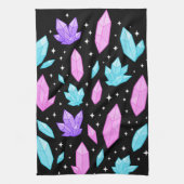 Farbige Edelsteine im kosmischen Raum Geschirrtuch (Vertikal)