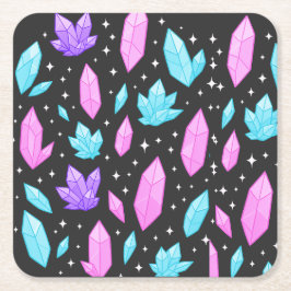 Farbige Edelsteine im kosmischen Raum Rechteckiger Pappuntersetzer