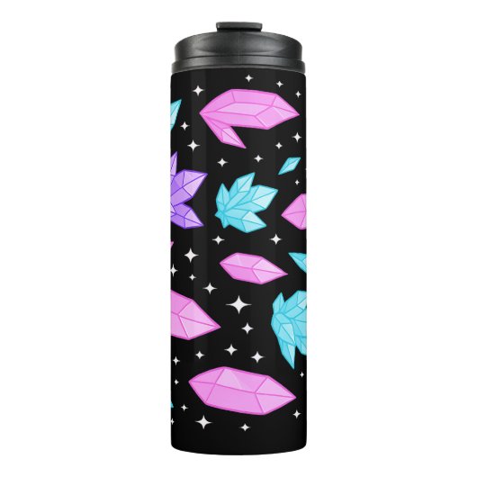 Farbige Edelsteine im kosmischen Raum Thermosbecher (Vorderseite)