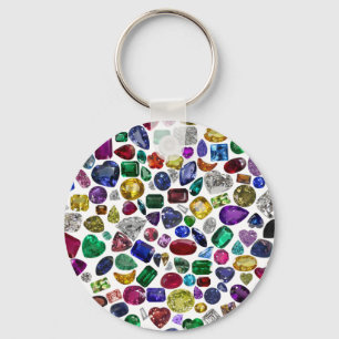 Farbige Edelsteine in Atemberaubenden Formen Schlüsselanhänger