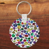 Farbige Edelsteine in Atemberaubenden Formen Schlüsselanhänger (Vorderseite)